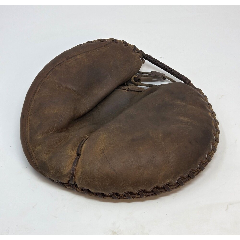 Vintage Spalding Catchers Mitt Leather Baseball Glove Pancake 1950s-60s USA